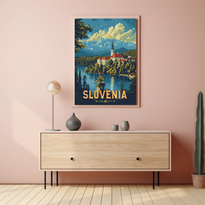 Lake Bled Slovenia Viewpoint Travel Poster