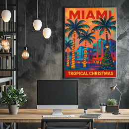Miami Tropical Christmas Poster
