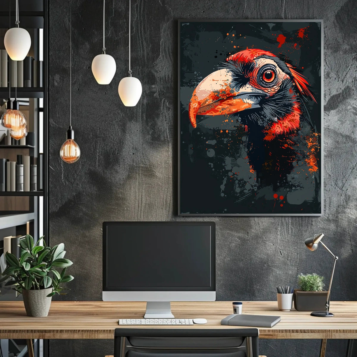 Hornbill Graffiti Art Poster: Vibrant and Dynamic