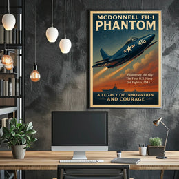McDonnell FH-1 Phantom Vintage Aviation Poster