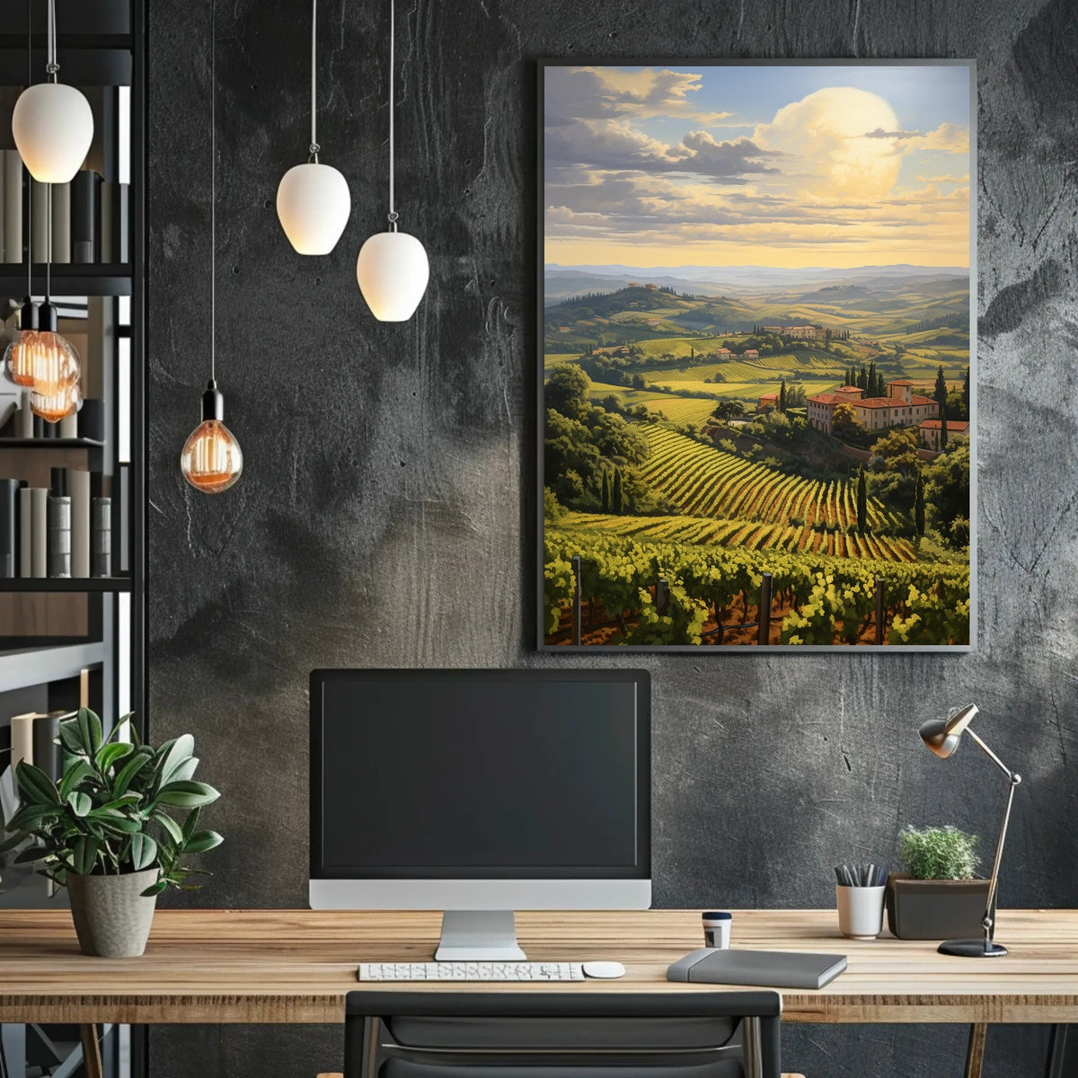Tuscany Landscape with Vineyards Travel Poster