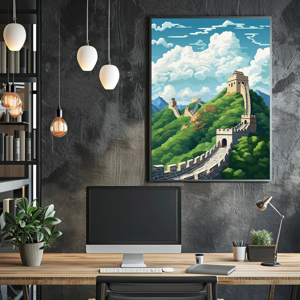 Great Wall of China Artistic Travel Poster