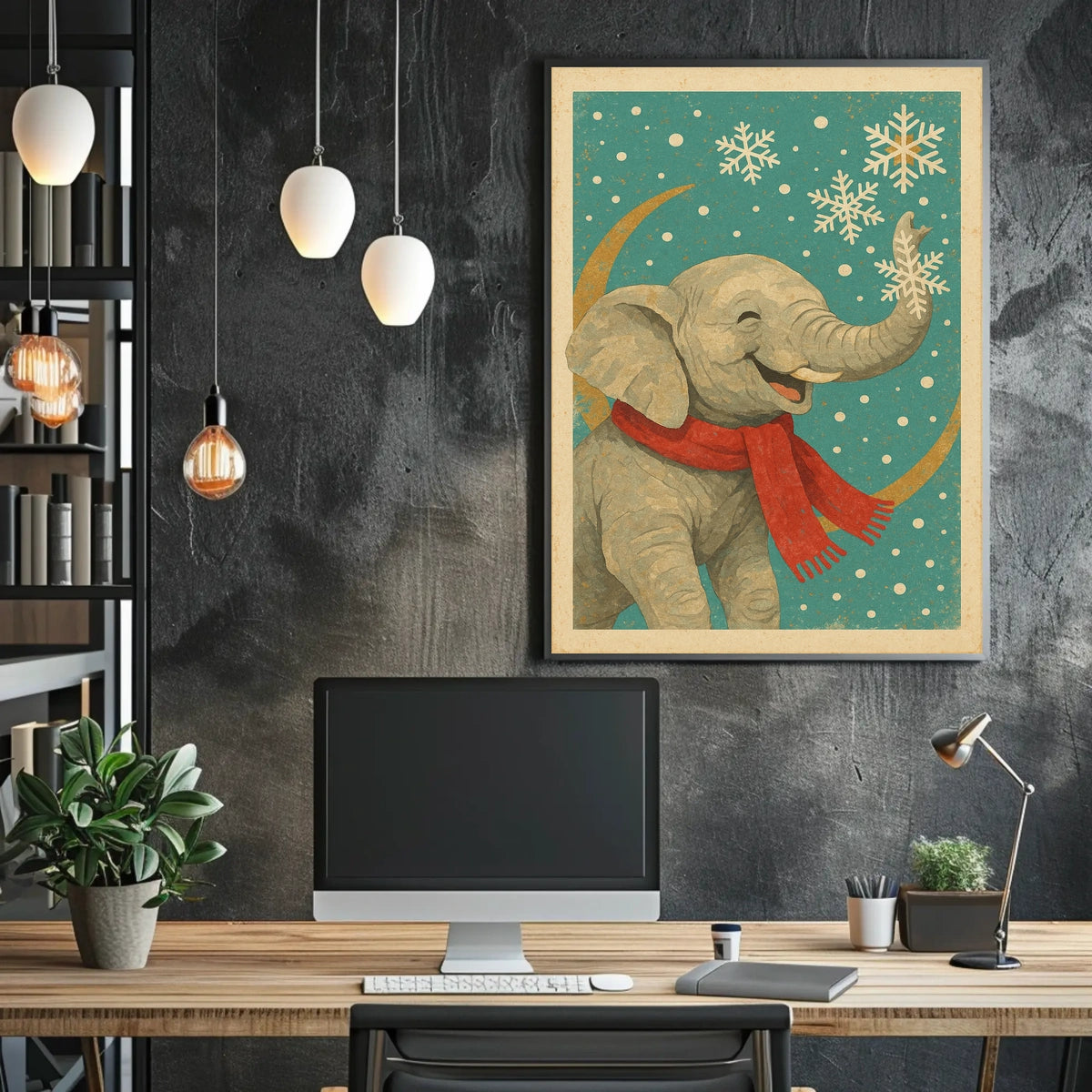 Winter Wonderland Elephant Poster
