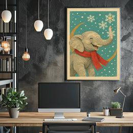 Winter Wonderland Elephant Poster