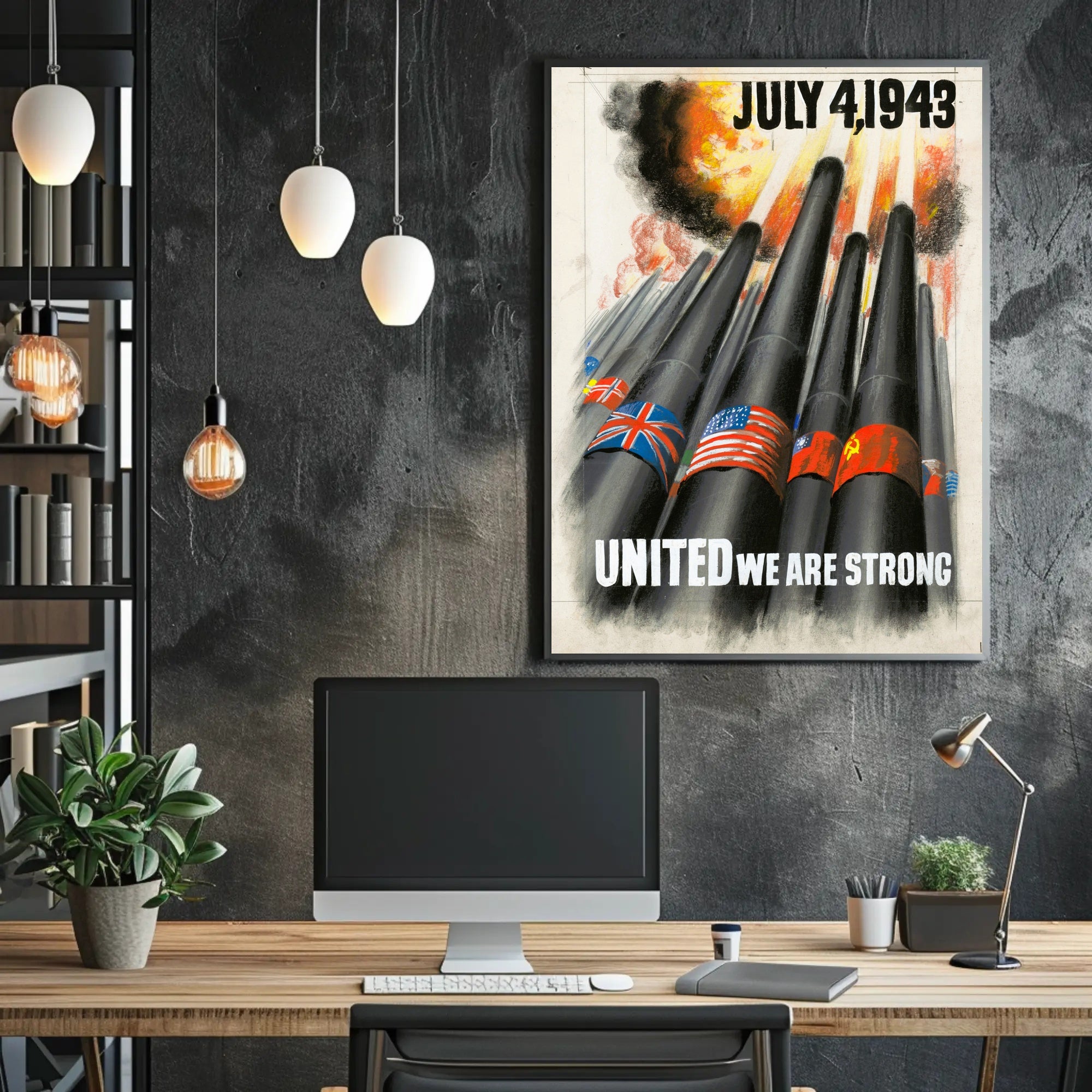 World War II Patriotic Art: Powerful Historical Poster
