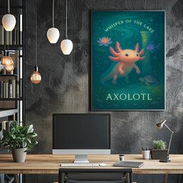Axolotl Whimsical Poster Whisper Of The Lake Print