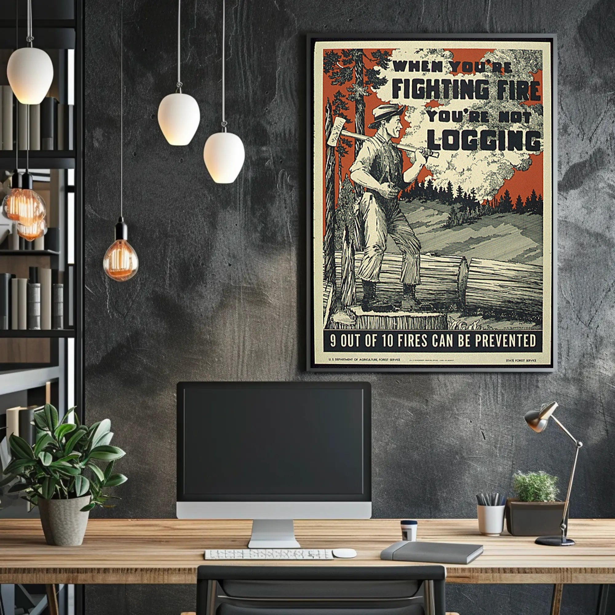 Forest Conservation Fire Prevention Propaganda Poster