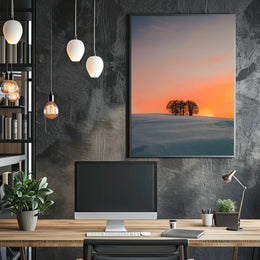 Serene Winter Sunrise Photography Print - Abstract or Artistic Poster