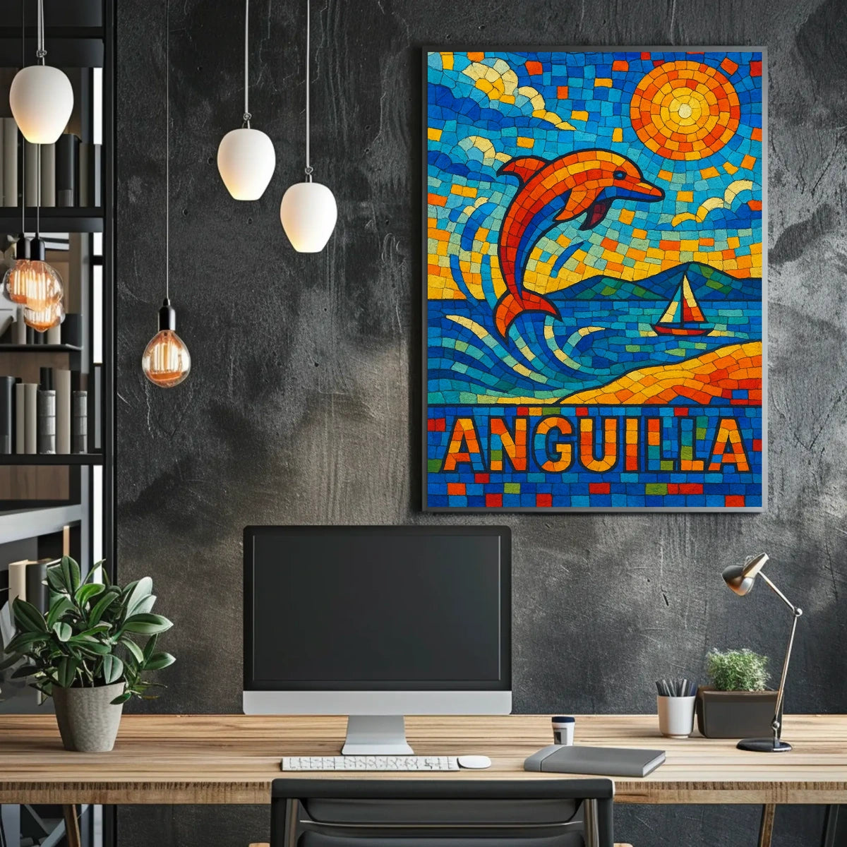 Anguilla Mosaic Art Poster