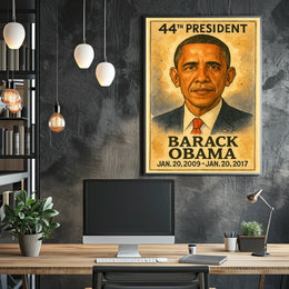 44th President Portrait in Historical or Presidential Poster
