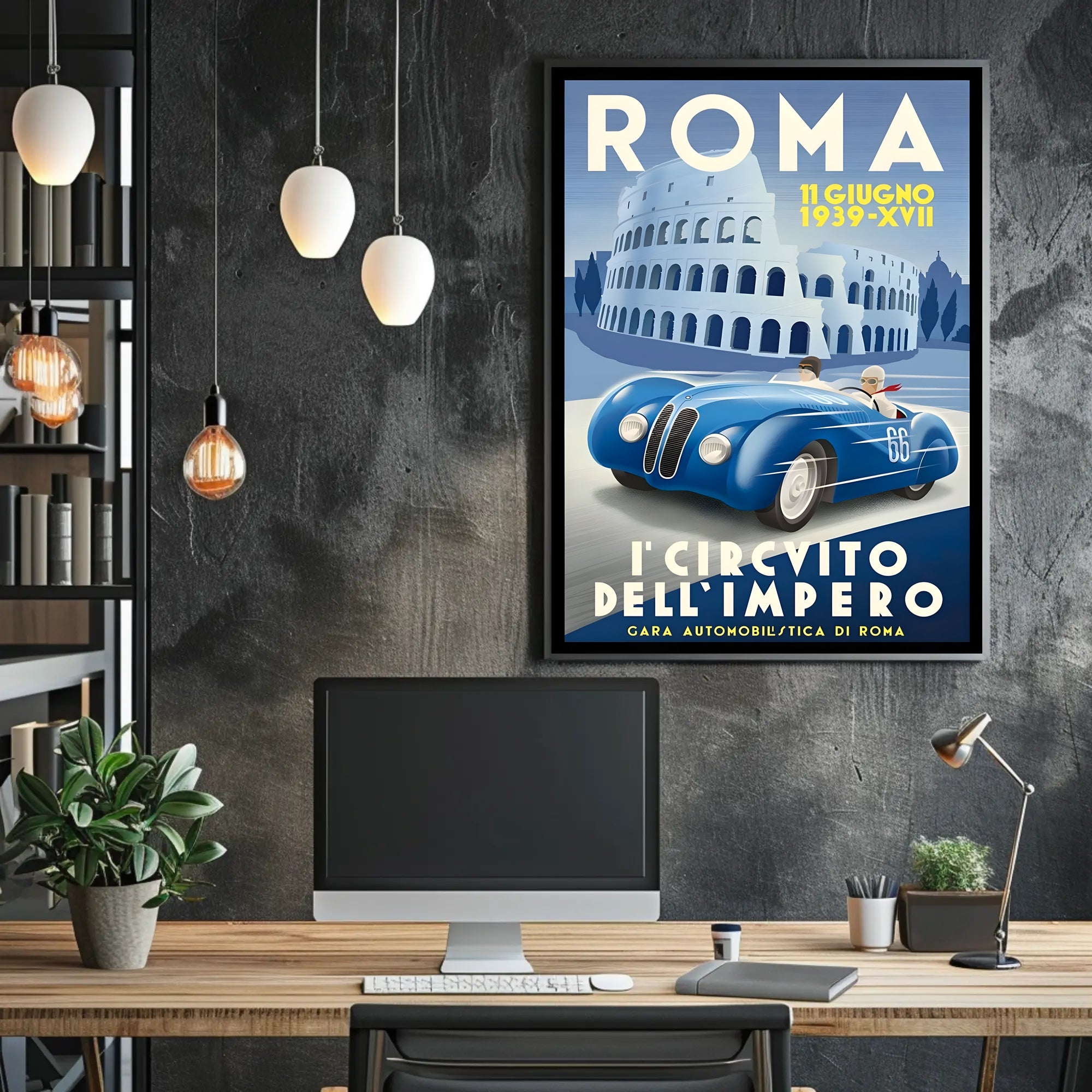 Historic Rome Car Race Poster