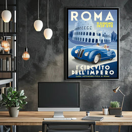 Historic Rome Car Race Poster