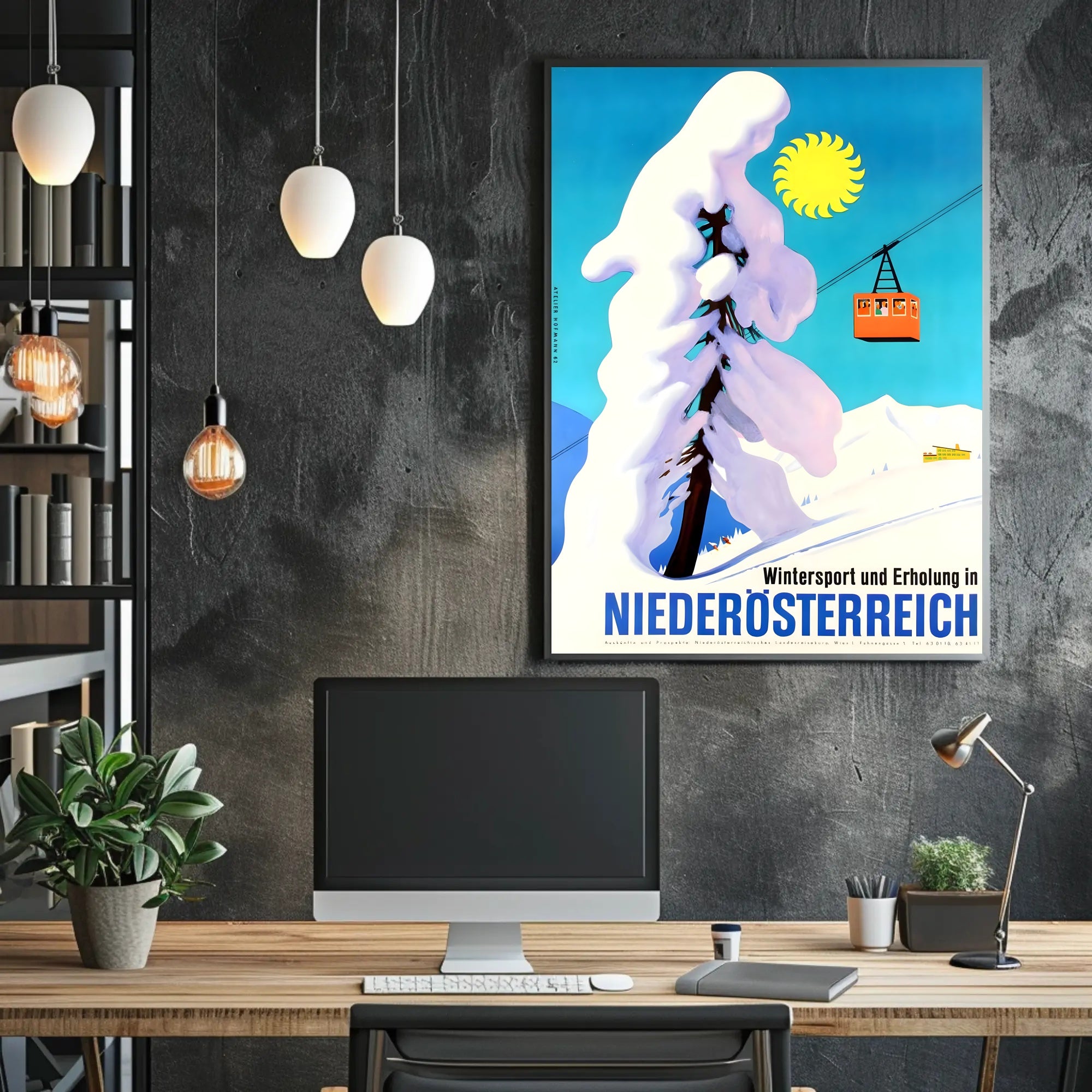 Winter Sports Adventure in Austria Travel Poster PosterGoat