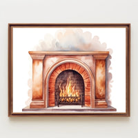 Cozy Hearth Illustration Poster