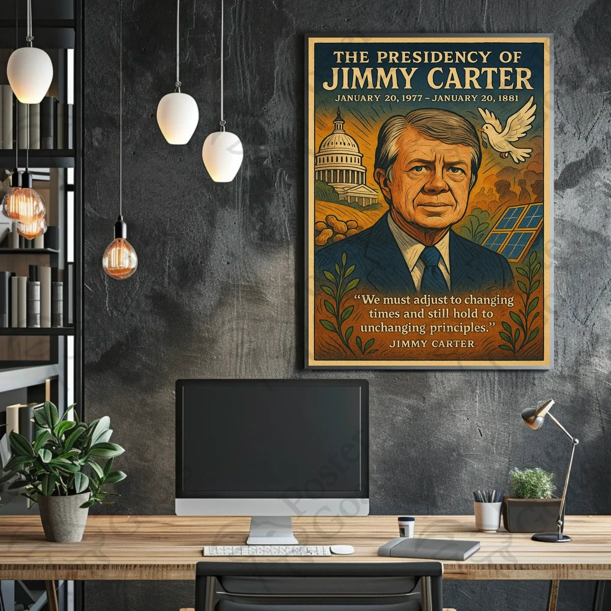 Jimmy Carter 1977-1981 Vintage Presidential Historical Poster