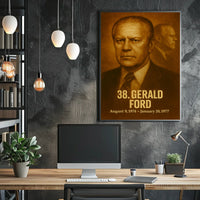 Gerald Ford Poster Vintage Analog Film Aesthetic Presidential Portrait Wall Art Historical Print