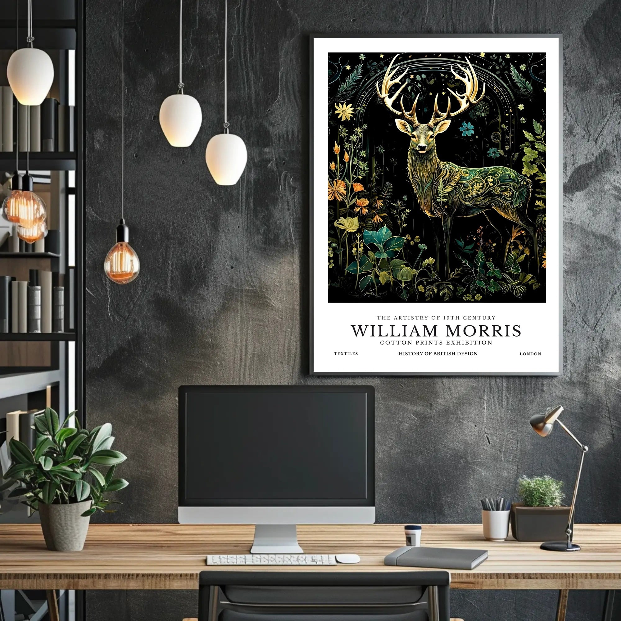 Majestic Stag in Nature-inspired Artistic Poster