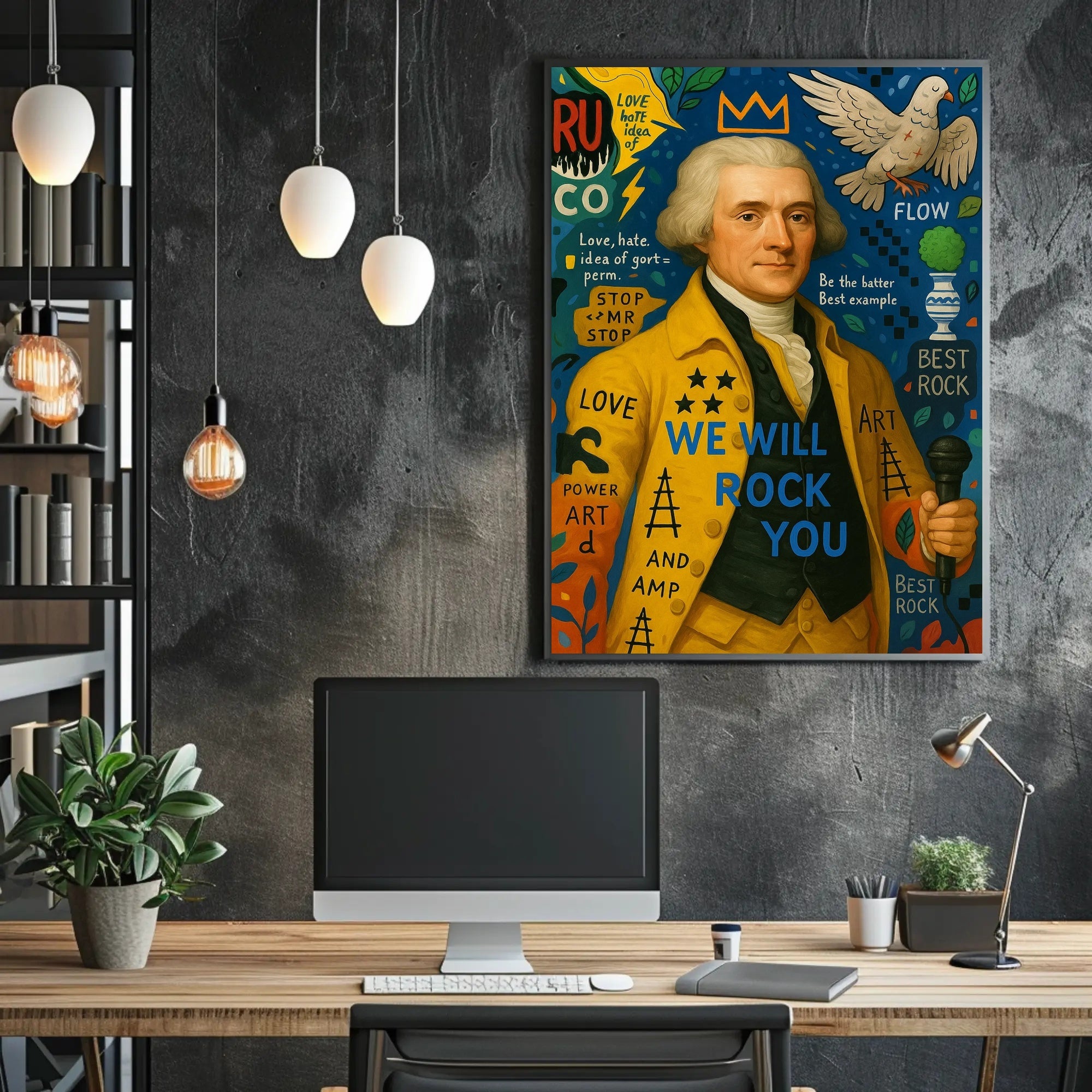Historical Music Pop Art Poster with Modern Eclectic Vibes