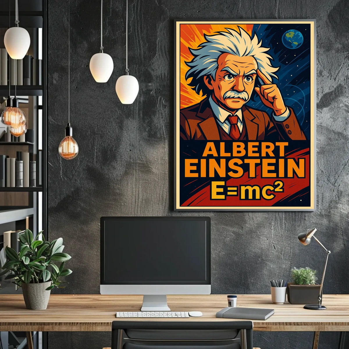 Albert Einstein Scenic Science EMC2 Poster