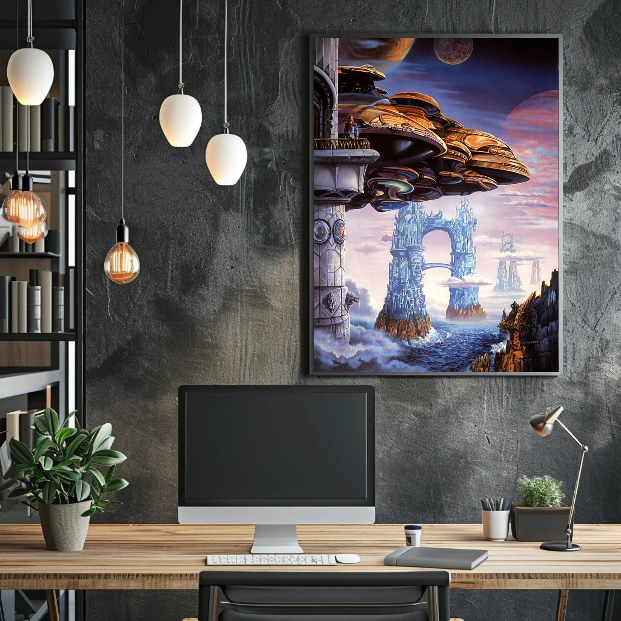 Futuristic Cityscape Extraterrestrial Wonders Futuristic Sci-Fi Poster