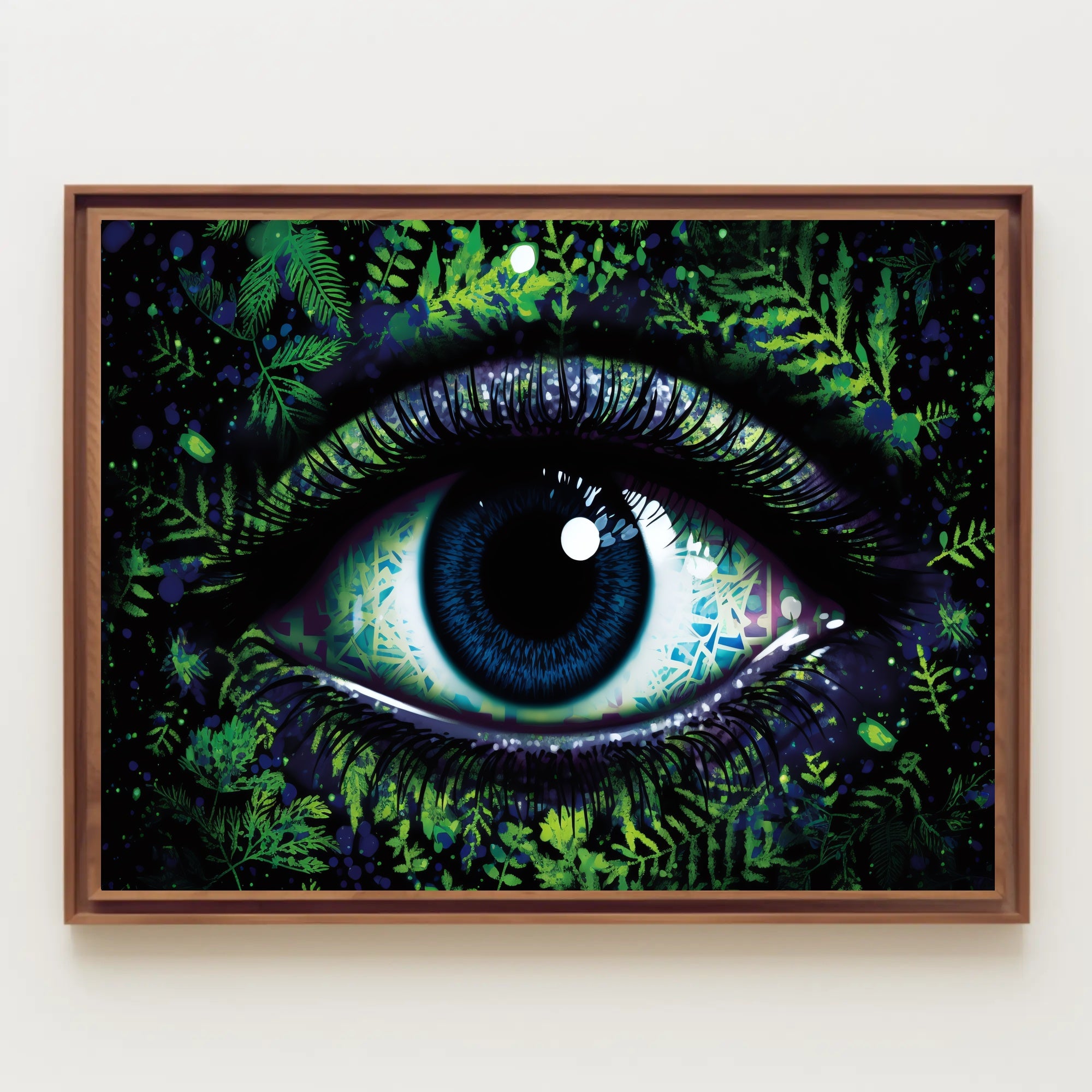 Human Eye Travel Poster With Vibrant Nature Background