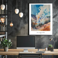 Yellowstone Watercolor Poster Wall Art Print