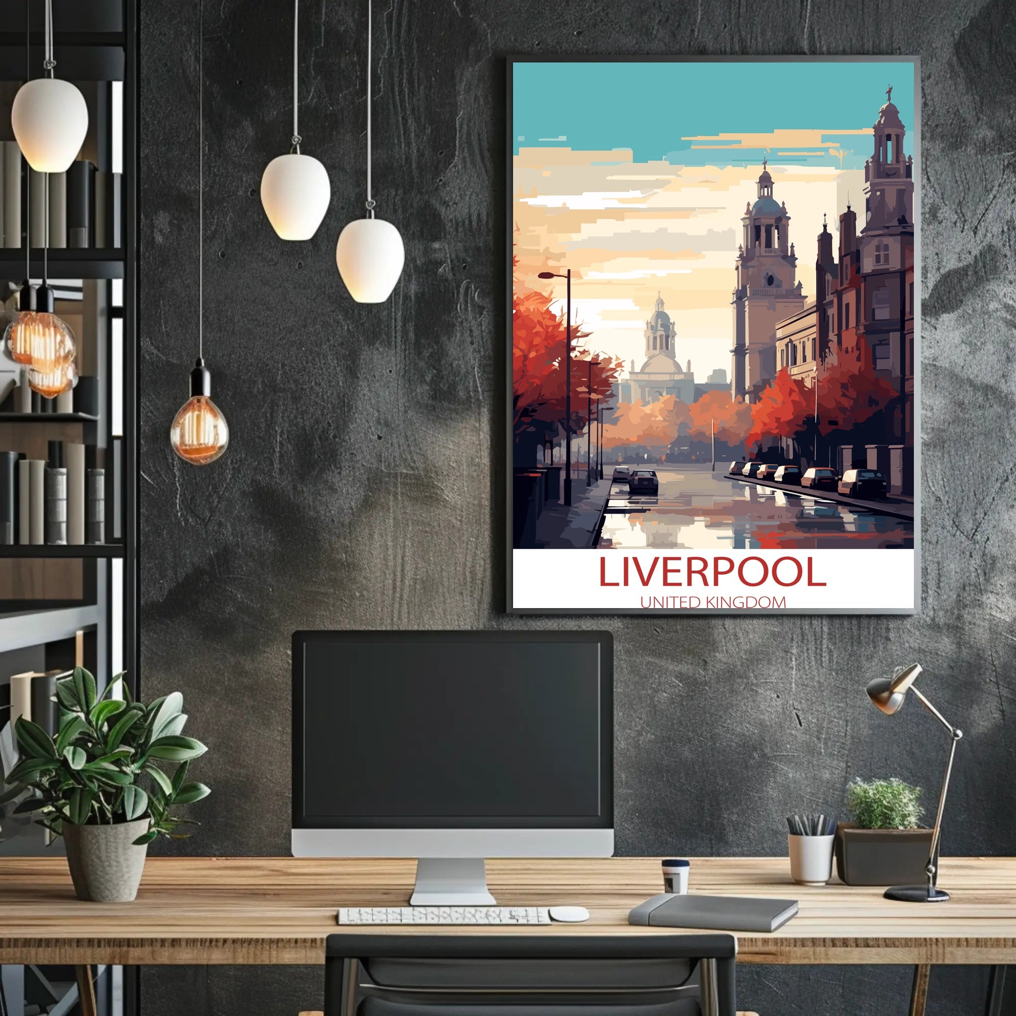 Liverpool Street Scene in Autumn: Urban or Cityscape Poster
