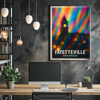 Fayetteville Arkansas Scenic Travel Minimalist Digital Painting Wanderlust Home Decor Poster