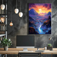 Enchanted Valley At Sunset Poster