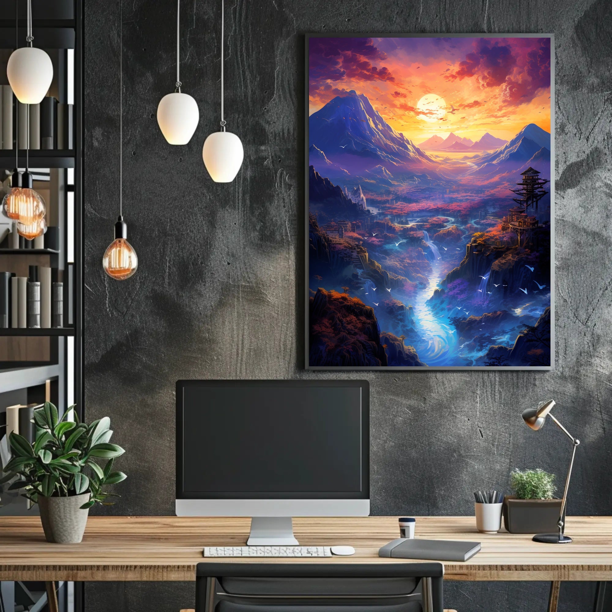 Enchanted Valley At Sunset Poster