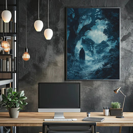 Enigmatic Forest Wanderer Wall Art Poster Decor PosterGoat