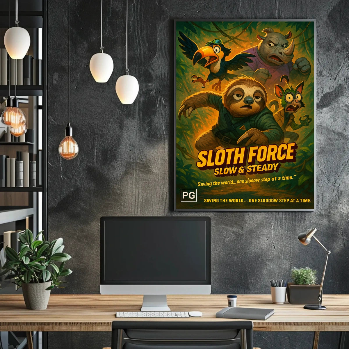 Sloth Force Slow Steady Poster