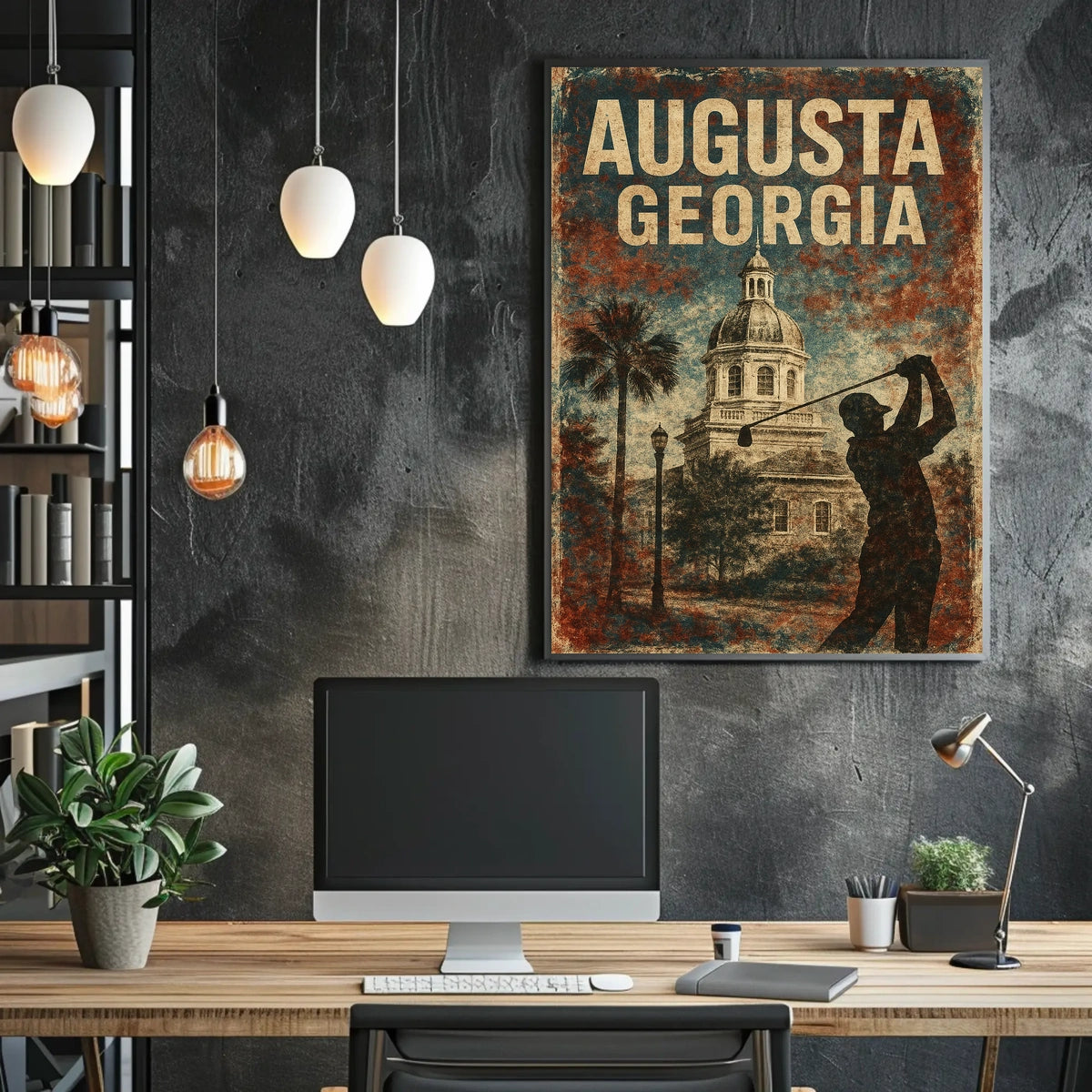 Augusta Georgia Cityscape Vintage Tribute Timeless Heritage Travel Decor Souvenir Art Deco Poster