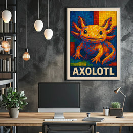 Axolotl Mosaic Art Poster