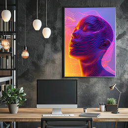 Futuristic Neon Abstract Art Poster - Futuristic Sci-Fi Poster PosterGoat