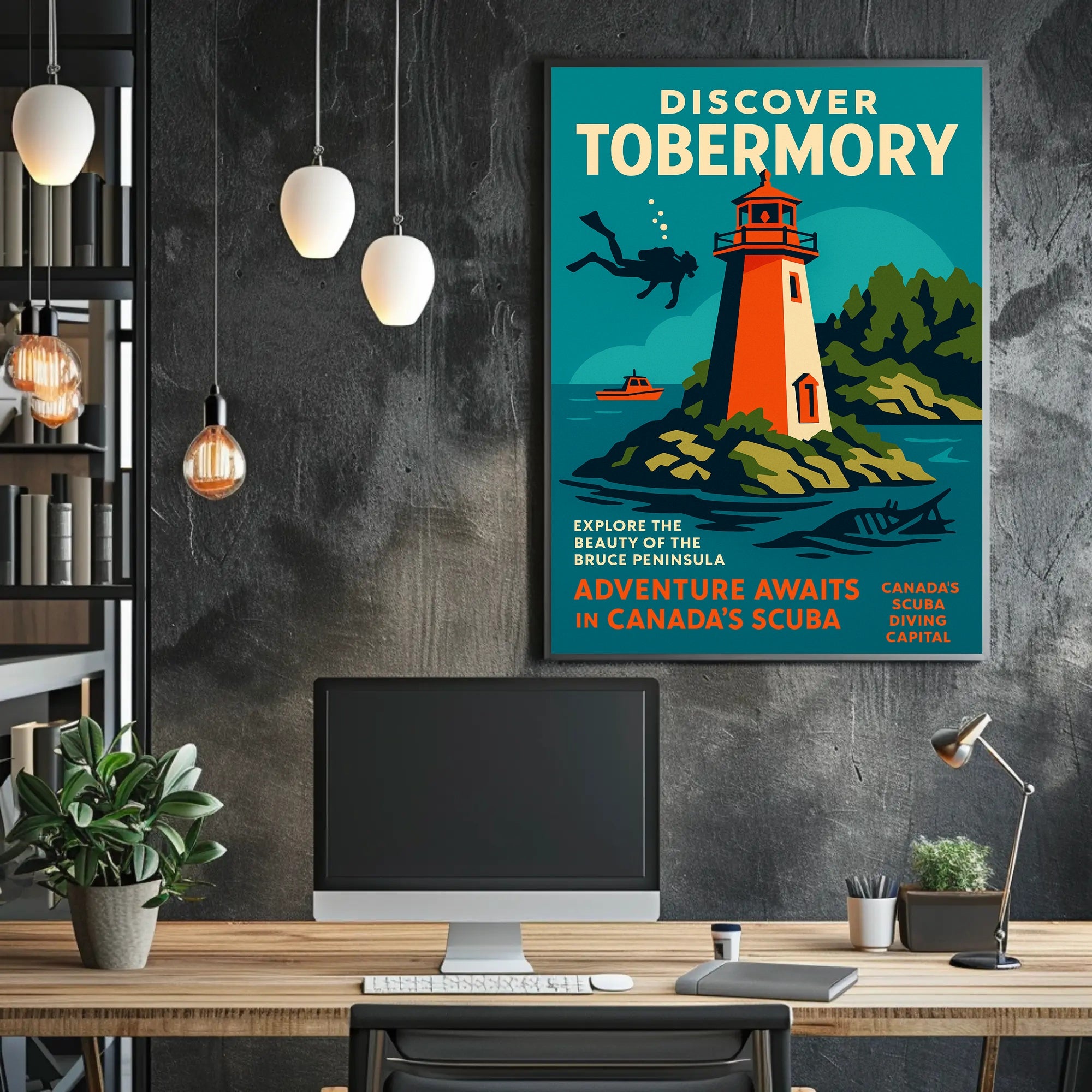 Tobermory Travel Poster Vintage Coastal Wall Art