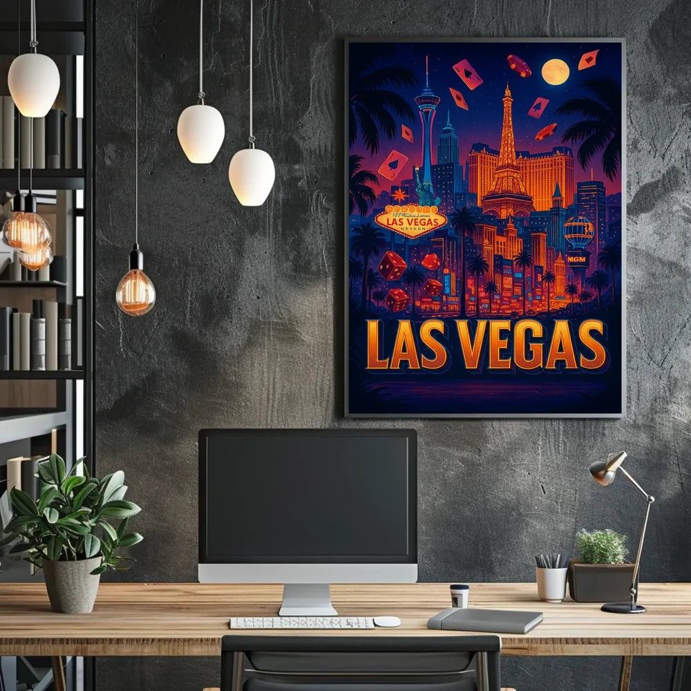 Las Vegas Nightlife Vibes Urban or Cityscape Poster PosterGoat