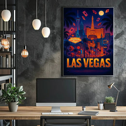 Las Vegas Nightlife Vibes Urban or Cityscape Poster PosterGoat