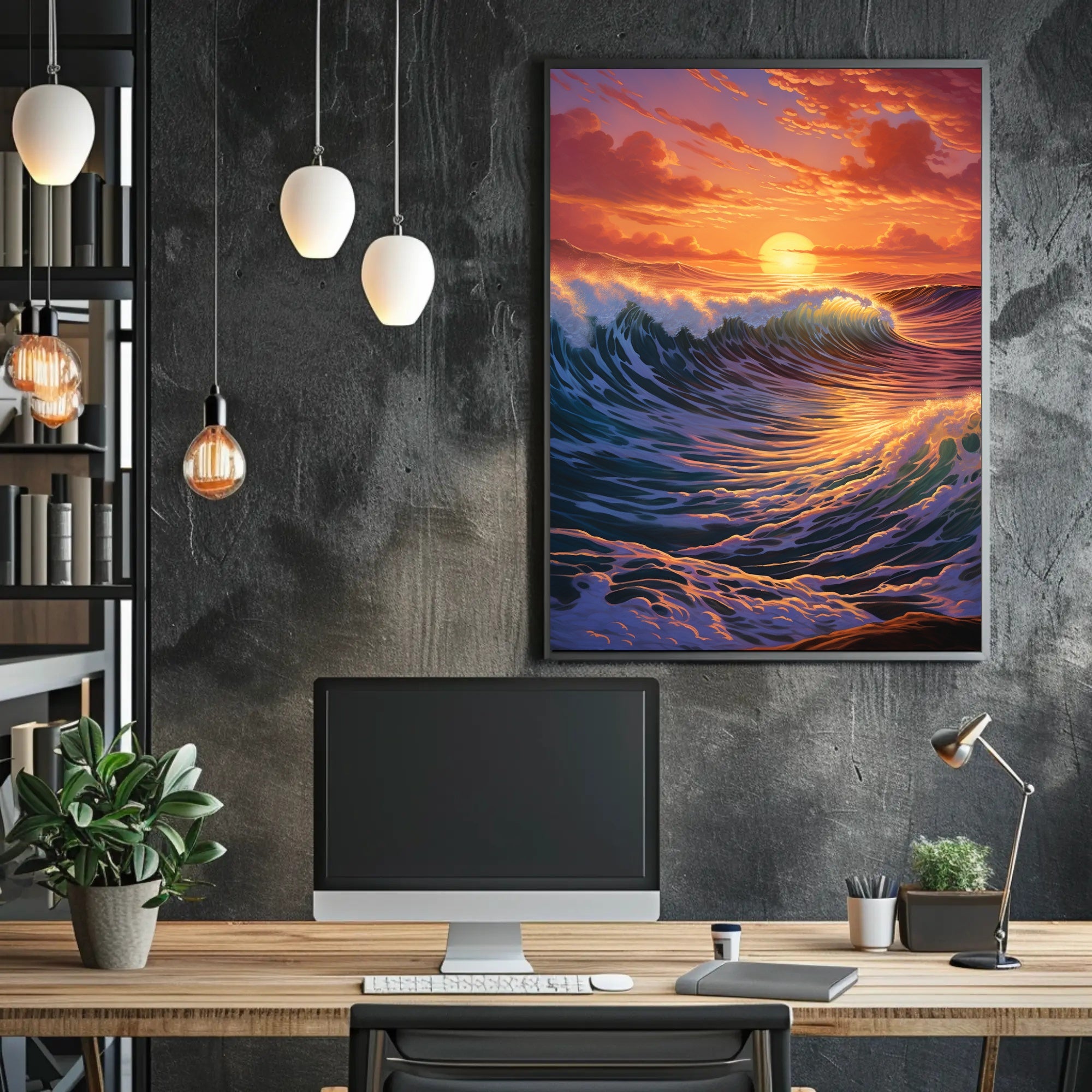Serene Ocean Sunset Artistic Poster