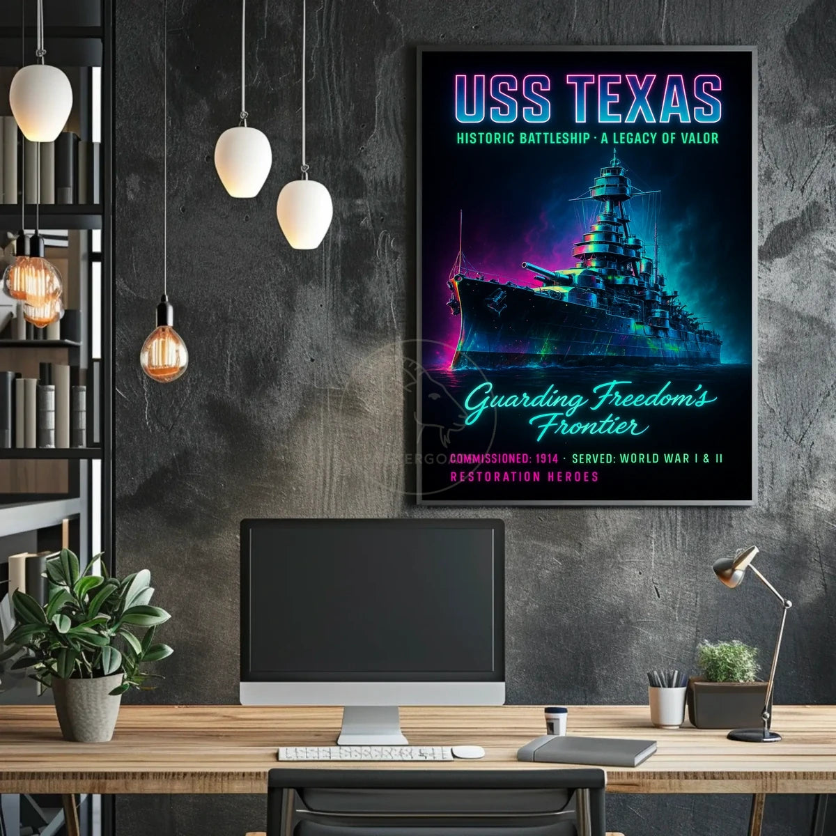 USS Texas Battleship Valor Historical or Presidential Poster