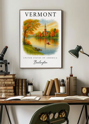 Vermont, Burlington Signature Series Vintage Travel Poster