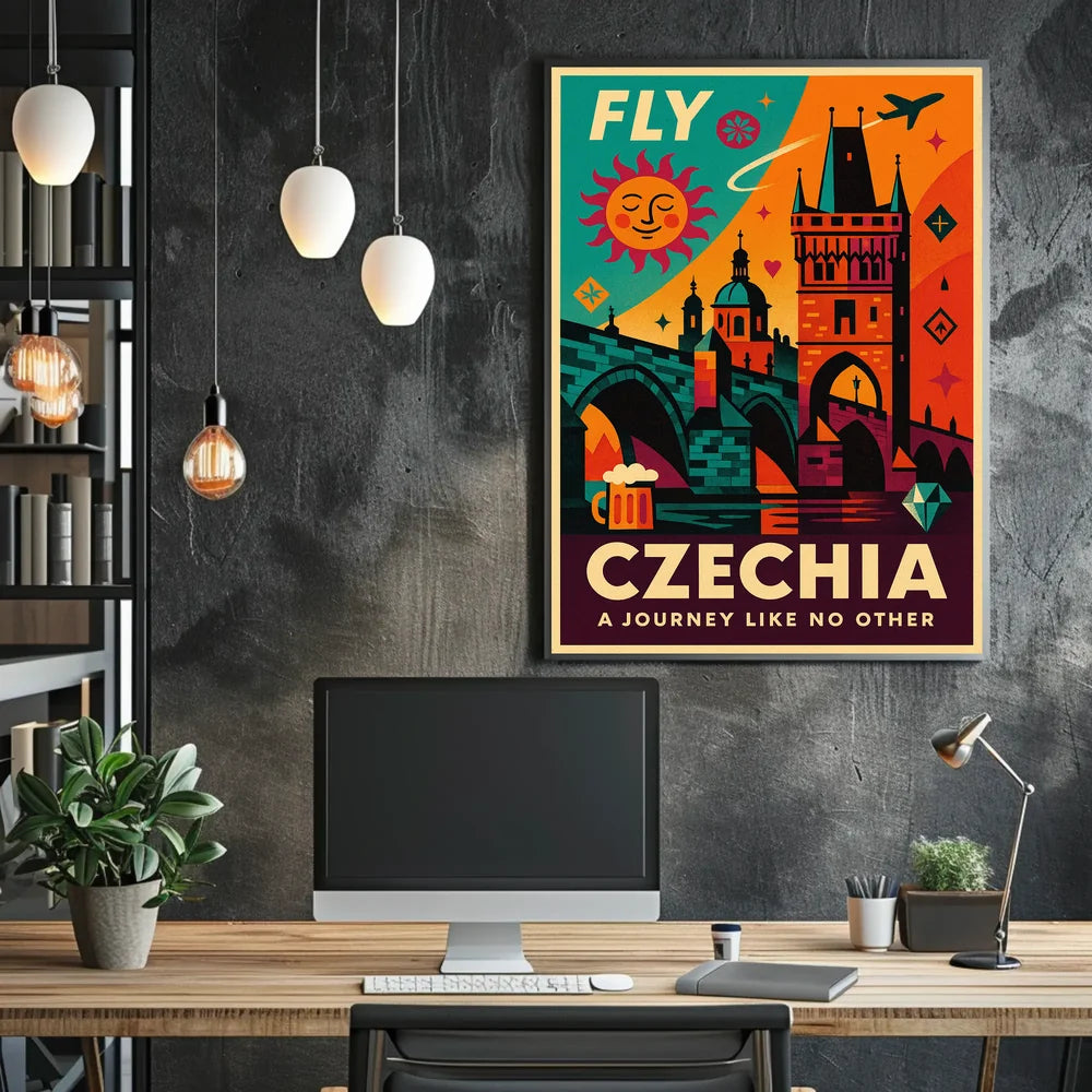Czechia Travel Adventure Vibrant Artistic Poster PosterGoat