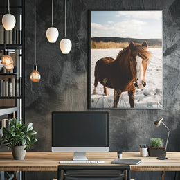 Winter Horse in the Snow Poster