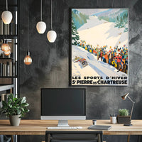 Winter Sports at St. Pierre de Chartreuse Poster PosterGoat