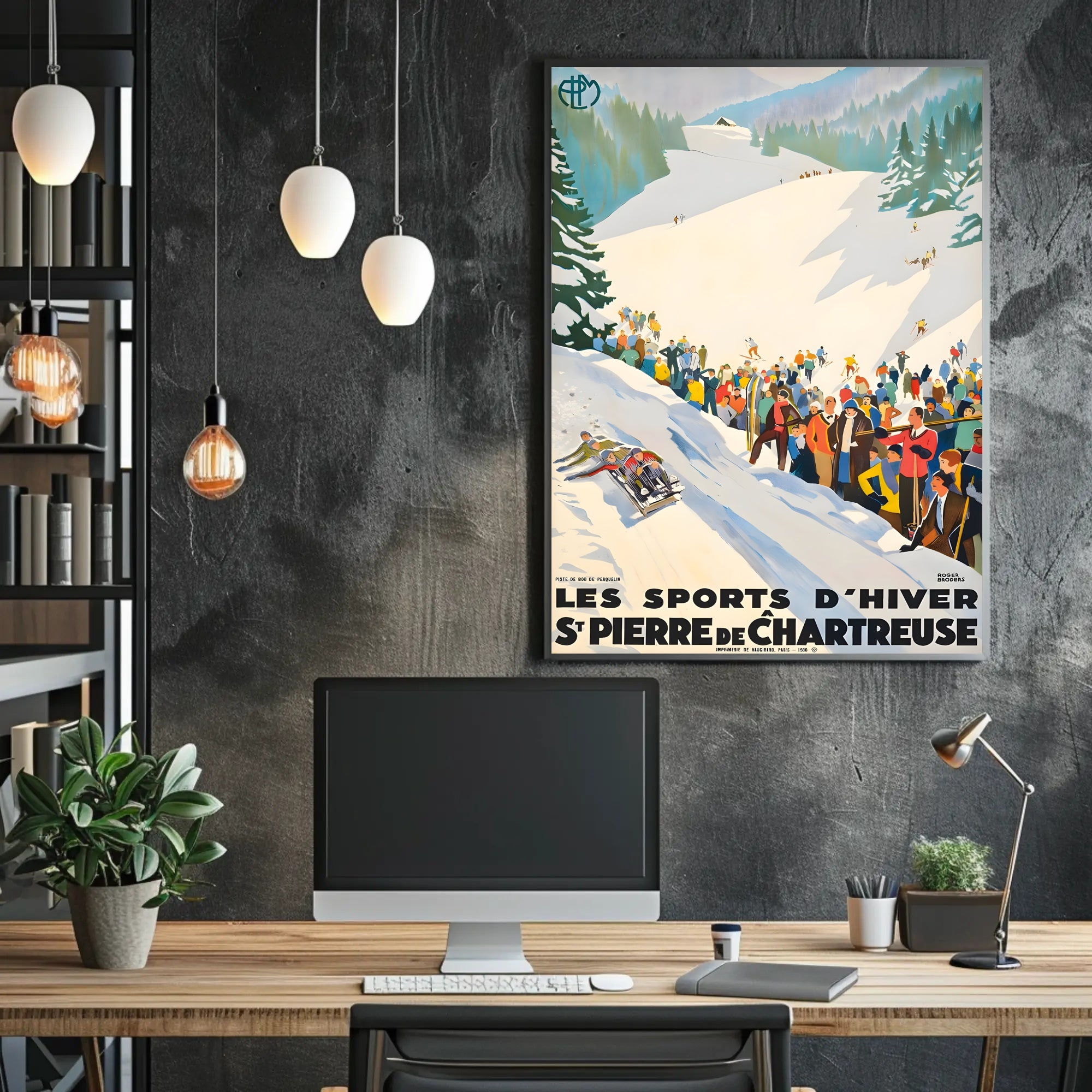Winter Sports at St. Pierre de Chartreuse Poster PosterGoat