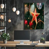 Festive Christmas Ornament Display Poster