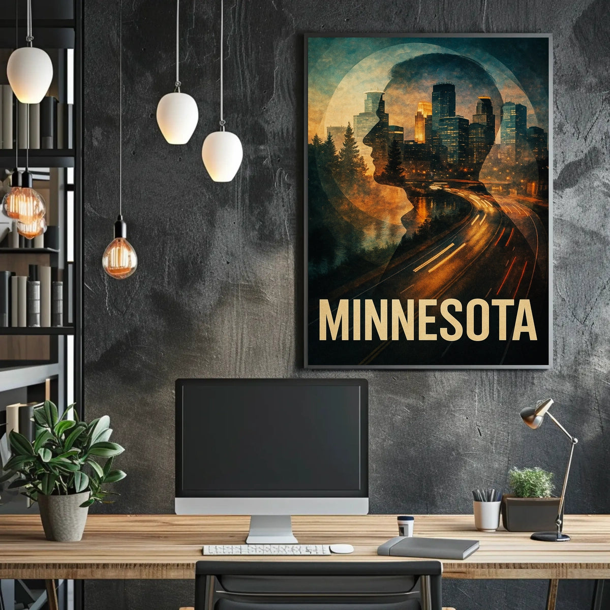 Minnesota Silhouette Poster