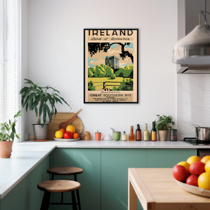 Ireland - Land of Romance Vintage Travel Poster