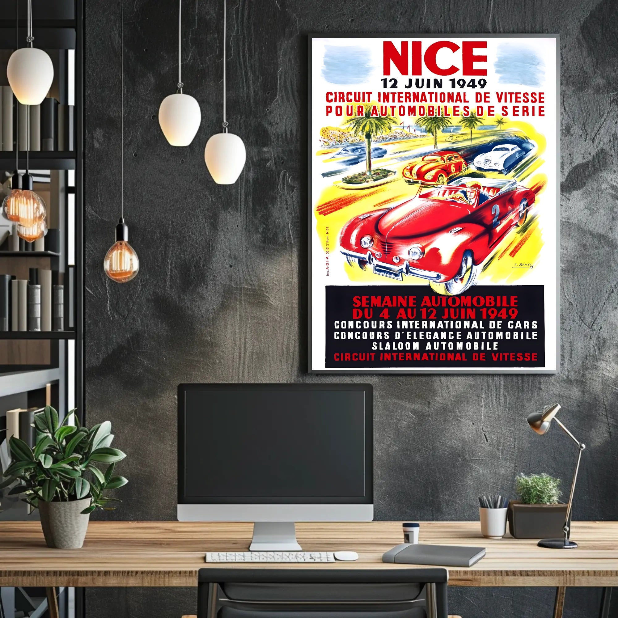 1949 Nice Automobile Week Travel Poster Art Print