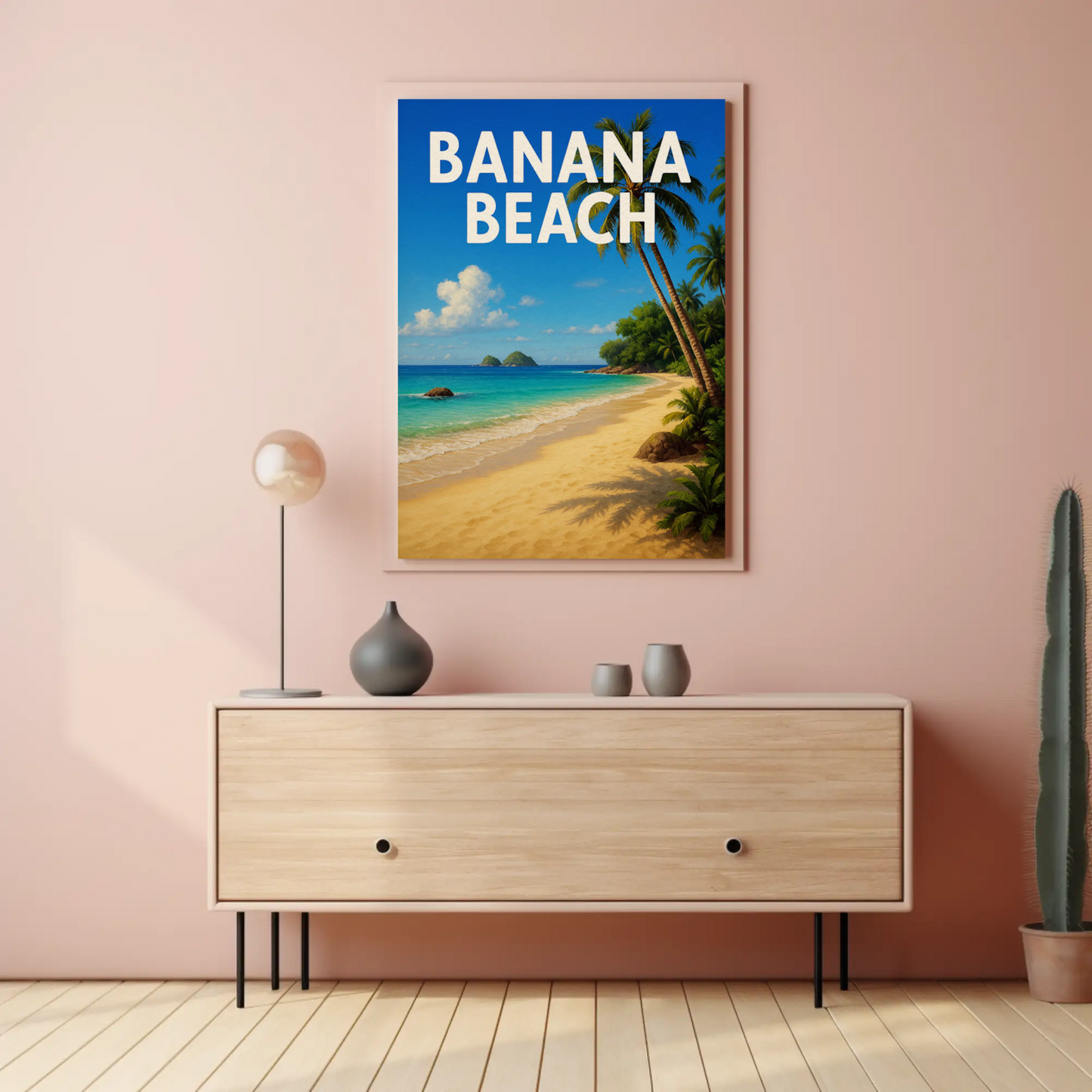 Banana Beach Tropical Paradise Poster Travel Poster